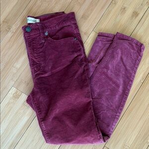 10” High Rise Burgundy Corduroy Pants